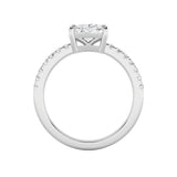 1.5CTW Elongated Cushion Shaped Lab Grown Diamond (F/VS) East West Accented Ring in 14K Gold