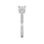 1.5CTW Elongated Cushion Shaped Lab Grown Diamond (F/VS) East West Accented Ring in 14K Gold