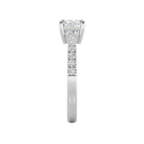 1.5CTW Elongated Cushion Shaped Lab Grown Diamond (F/VS) East West Accented Ring in 14K Gold