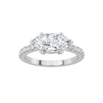 1.5CTW Marquise Shaped Lab Grown Diamond (F/VS) East West Accented Ring in 14K Gold