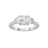 1.5CTW Marquise Shaped Lab Grown Diamond (F/VS) East West Accented Ring in 14K Gold