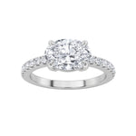 1.5CTW Oval Shaped Lab Grown Diamond (F/VS) East West Accented Ring in 14K Gold