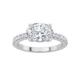 1.5CTW Oval Shaped Lab Grown Diamond (F/VS) East West Accented Ring in 14K Gold