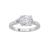 1.5CTW Pear Shaped Lab Grown Diamond (F/VS) East West Accented Ring in 14K Gold