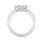1.5CTW Pear Shaped Lab Grown Diamond (F/VS) East West Accented Ring in 14K Gold