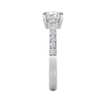1.5CTW Pear Shaped Lab Grown Diamond (F/VS) East West Accented Ring in 14K Gold