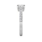 1.5CTW Pear Shaped Lab Grown Diamond (F/VS) East West Accented Ring in 14K Gold