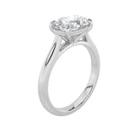 2CTW Oval Shaped Lab Grown Diamond (F/VS) East West Accented Ring in 14K Gold