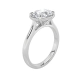 2CTW Oval Shaped Lab Grown Diamond (F/VS) East West Accented Ring in 14K Gold