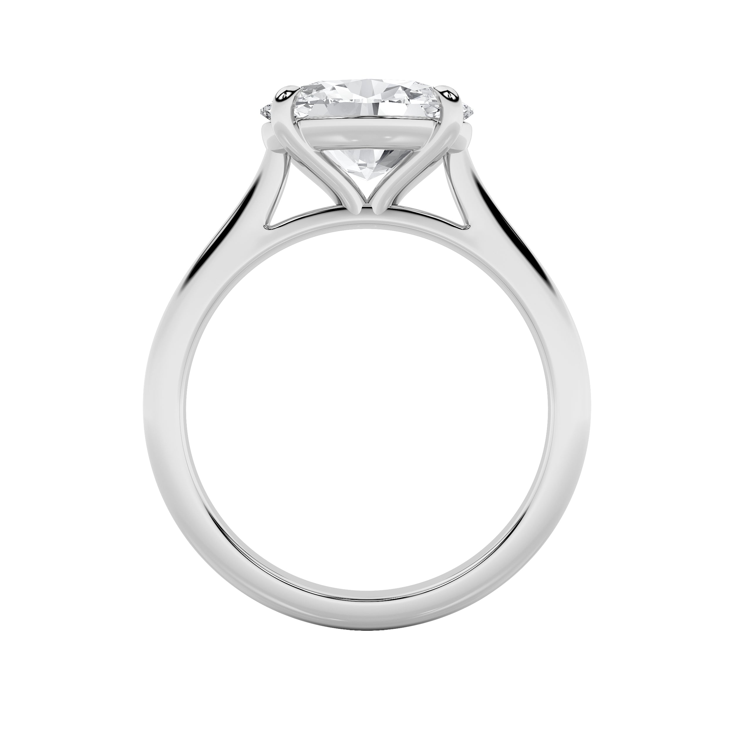 2CTW Oval Shaped Lab Grown Diamond (F/VS) East West Accented Ring in 14K Gold