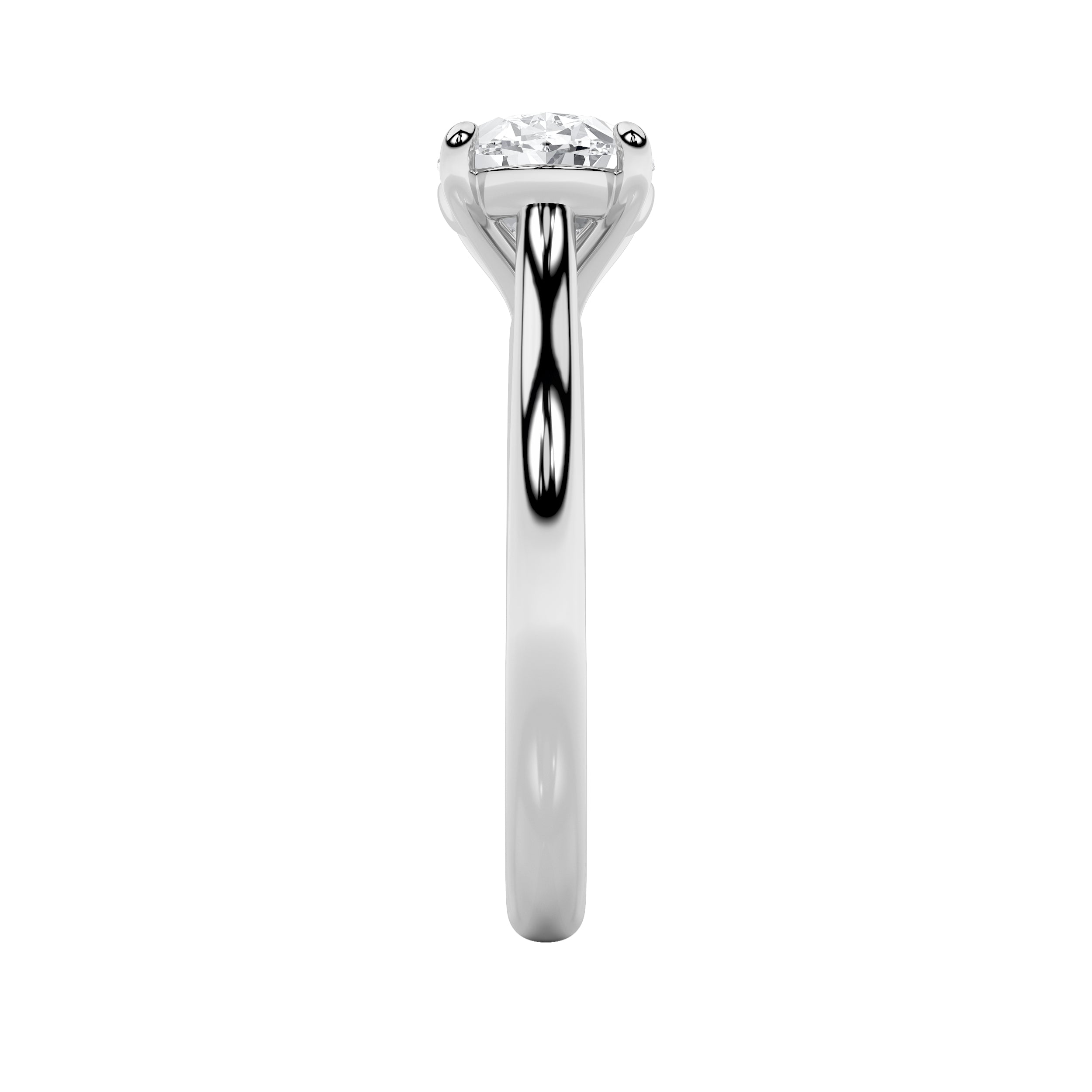 2CTW Oval Shaped Lab Grown Diamond (F/VS) East West Accented Ring in 14K Gold