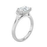 2CTW Pear Shaped Lab Grown Diamond (F/VS) East West Accented Ring in 14K Gold