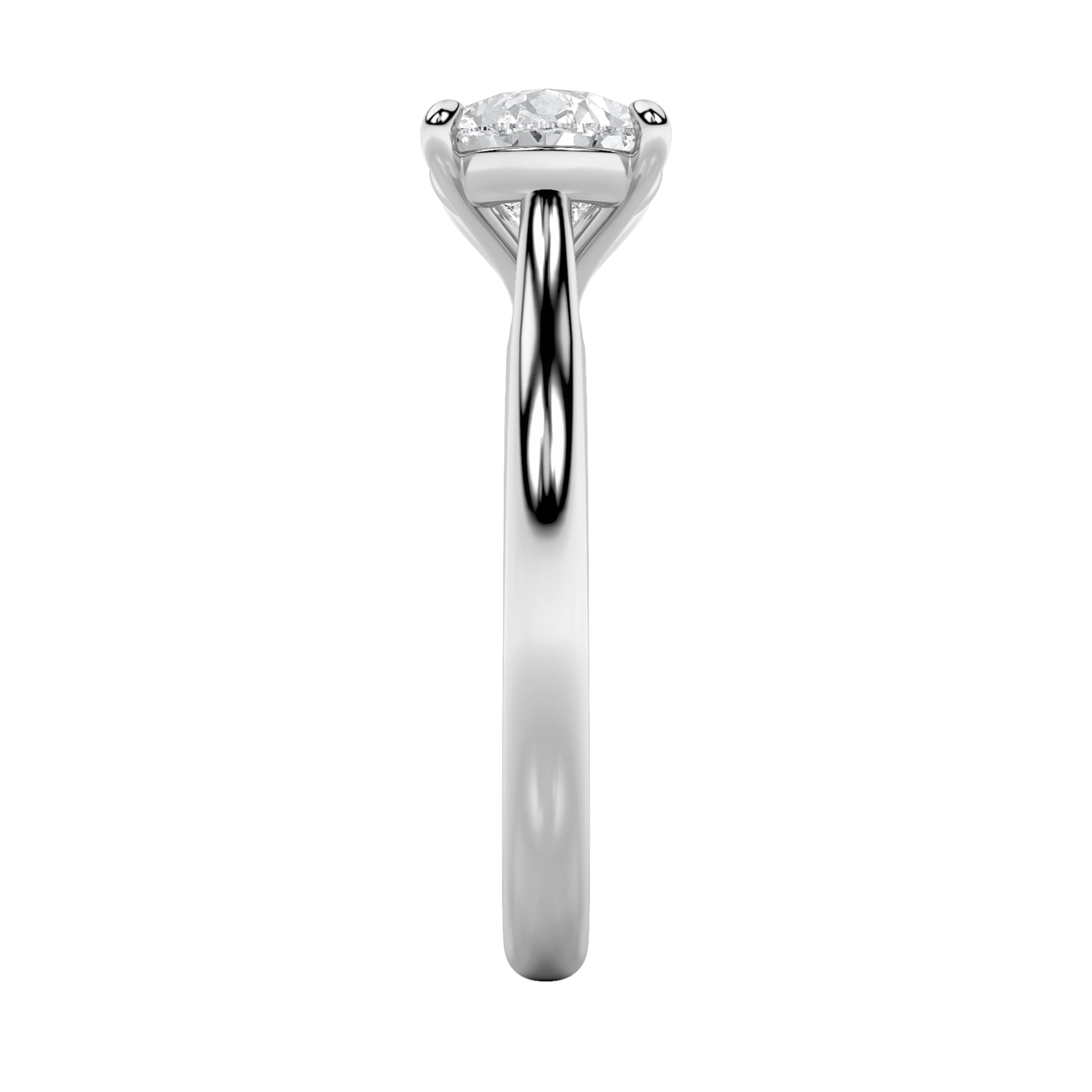 2CTW Pear Shaped Lab Grown Diamond (F/VS) East West Accented Ring in 14K Gold