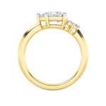 1CTW Pear Shaped Lab Grown Diamond (F/VS) East West Fashion Ring in 14K Gold