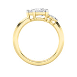 1CTW Pear Shaped Lab Grown Diamond (F/VS) East West Fashion Ring in 14K Gold