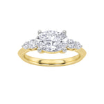 1.5CTW Oval Shaped Lab Grown Diamond (F/VS) East West Five Stone Ring in 14K Gold
