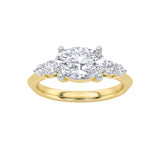 1.5CTW Oval Shaped Lab Grown Diamond (F/VS) East West Five Stone Ring in 14K Gold