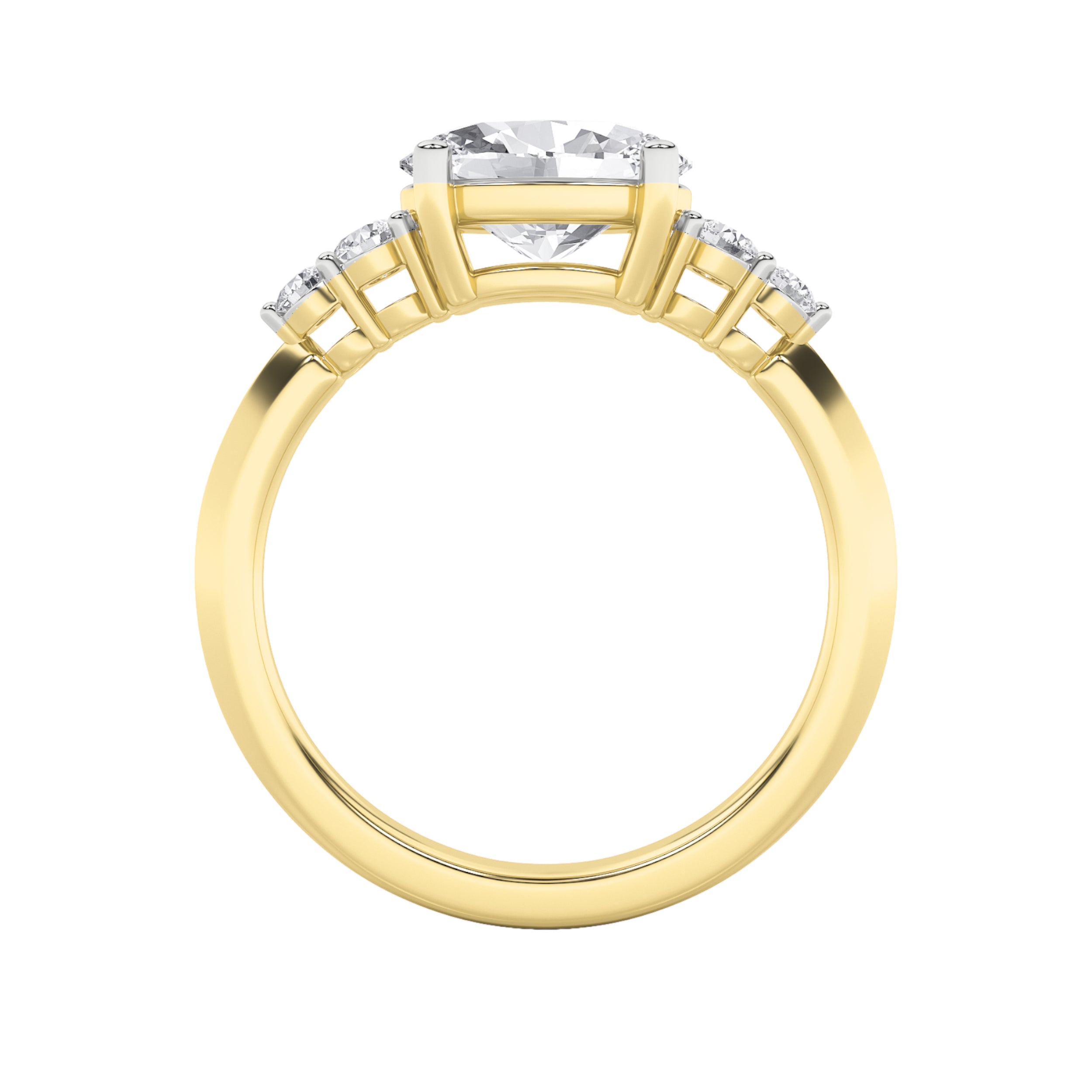 1.5CTW Oval Shaped Lab Grown Diamond (F/VS) East West Five Stone Ring in 14K Gold