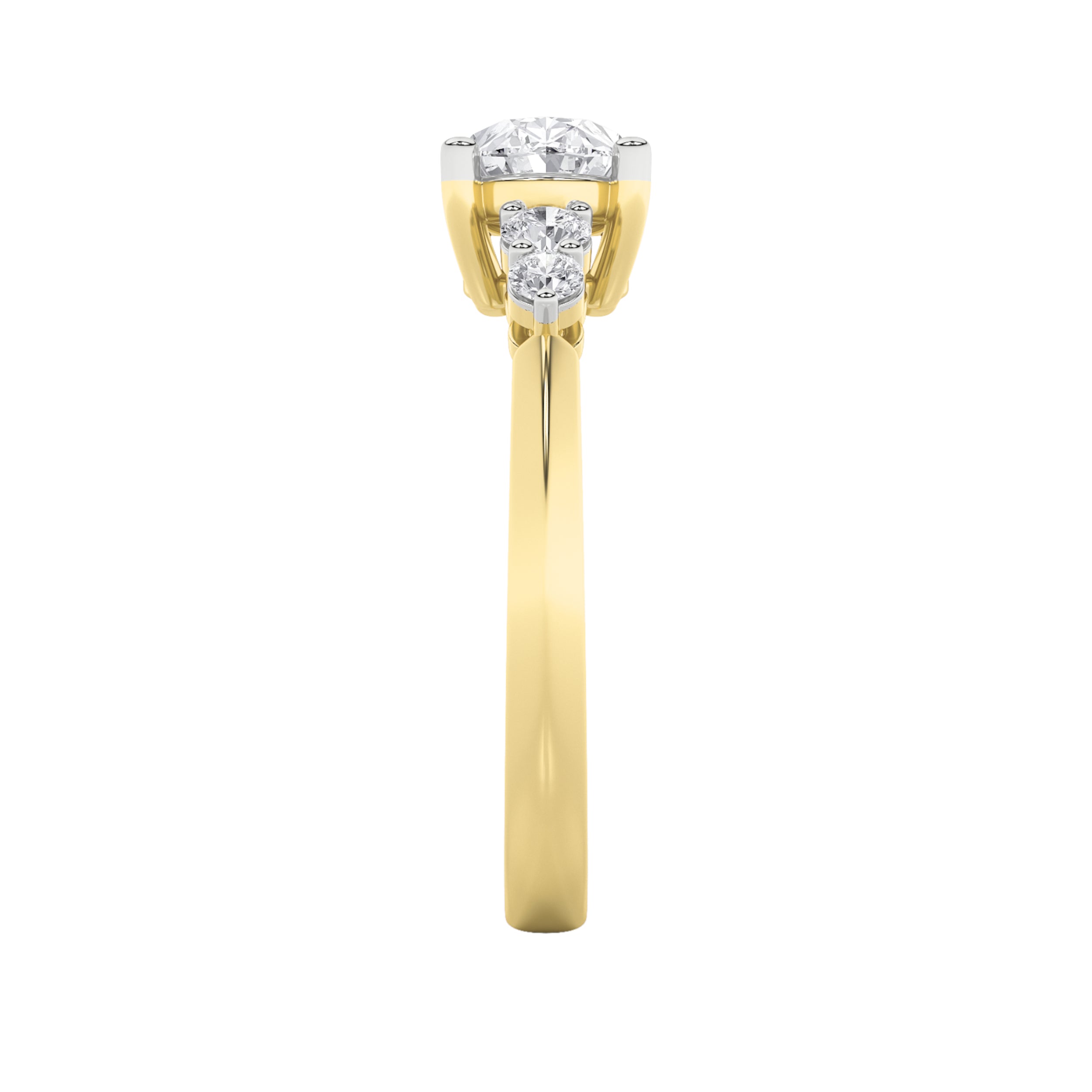 1.5CTW Oval Shaped Lab Grown Diamond (F/VS) East West Five Stone Ring in 14K Gold