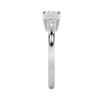 1.5CTW Emerald Shaped Lab Grown Diamond (F/VS) East West Accented Three Stone Ring in 14K Gold