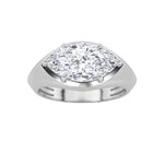 2CTW Marquise Shaped Lab Grown Diamond (F/VS) East West Solitaire Ring in 14K Gold