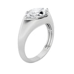 2CTW Marquise Shaped Lab Grown Diamond (F/VS) East West Solitaire Ring in 14K Gold