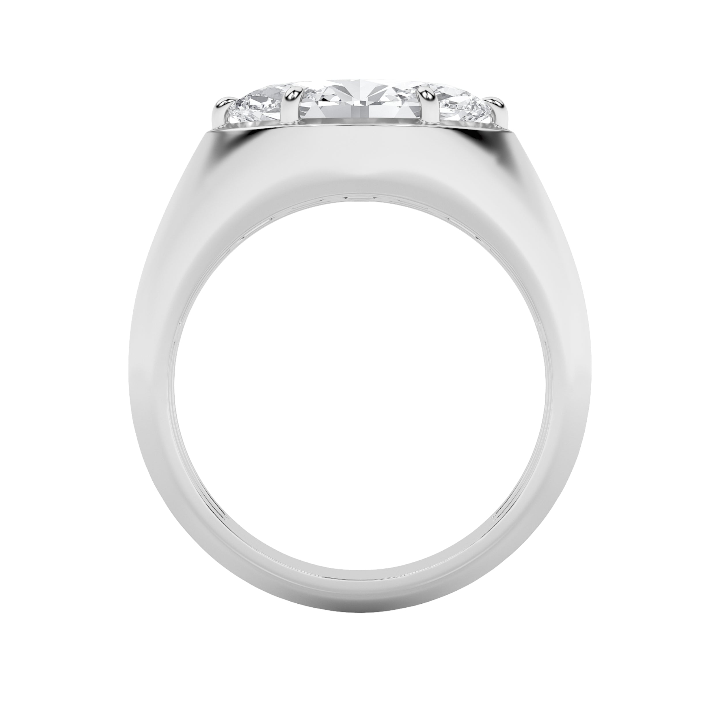 2CTW Marquise Shaped Lab Grown Diamond (F/VS) East West Solitaire Ring in 14K Gold