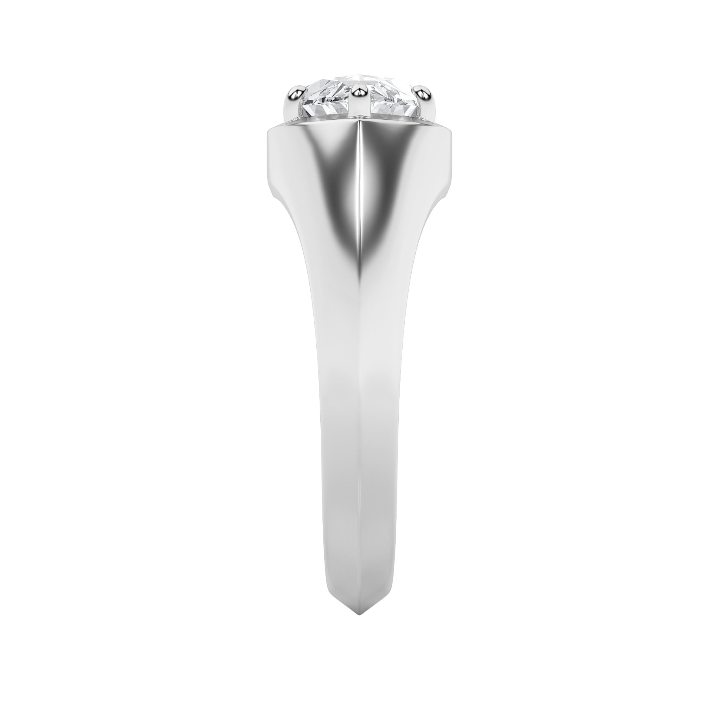 2CTW Marquise Shaped Lab Grown Diamond (F/VS) East West Solitaire Ring in 14K Gold