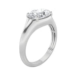 2CTW Oval Shaped Lab Grown Diamond (F/VS) East West Solitaire Ring in 14K Gold