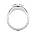 2CTW Oval Shaped Lab Grown Diamond (F/VS) East West Solitaire Ring in 14K Gold
