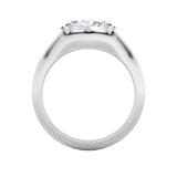 2CTW Oval Shaped Lab Grown Diamond (F/VS) East West Solitaire Ring in 14K Gold