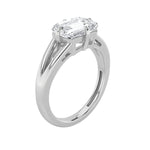 2.5CTW Emerald Shaped Lab Grown Diamond (F/VS) East West Solitaire Ring in 14K Gold