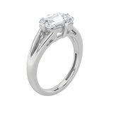 2.5CTW Emerald Shaped Lab Grown Diamond (F/VS) East West Solitaire Ring in 14K Gold