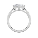 2.5CTW Emerald Shaped Lab Grown Diamond (F/VS) East West Solitaire Ring in 14K Gold