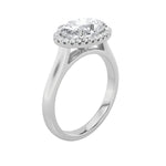 2CTW Oval Shaped Lab Grown Diamond (F/VS) East West Accented Solitaire Ring in 14K Gold