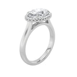 2CTW Oval Shaped Lab Grown Diamond (F/VS) East West Accented Solitaire Ring in 14K Gold