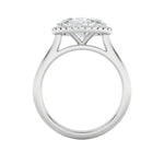 2CTW Oval Shaped Lab Grown Diamond (F/VS) East West Accented Solitaire Ring in 14K Gold