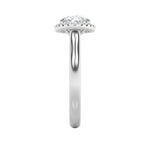 2CTW Oval Shaped Lab Grown Diamond (F/VS) East West Accented Solitaire Ring in 14K Gold