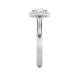 2CTW Oval Shaped Lab Grown Diamond (F/VS) East West Accented Solitaire Ring in 14K Gold