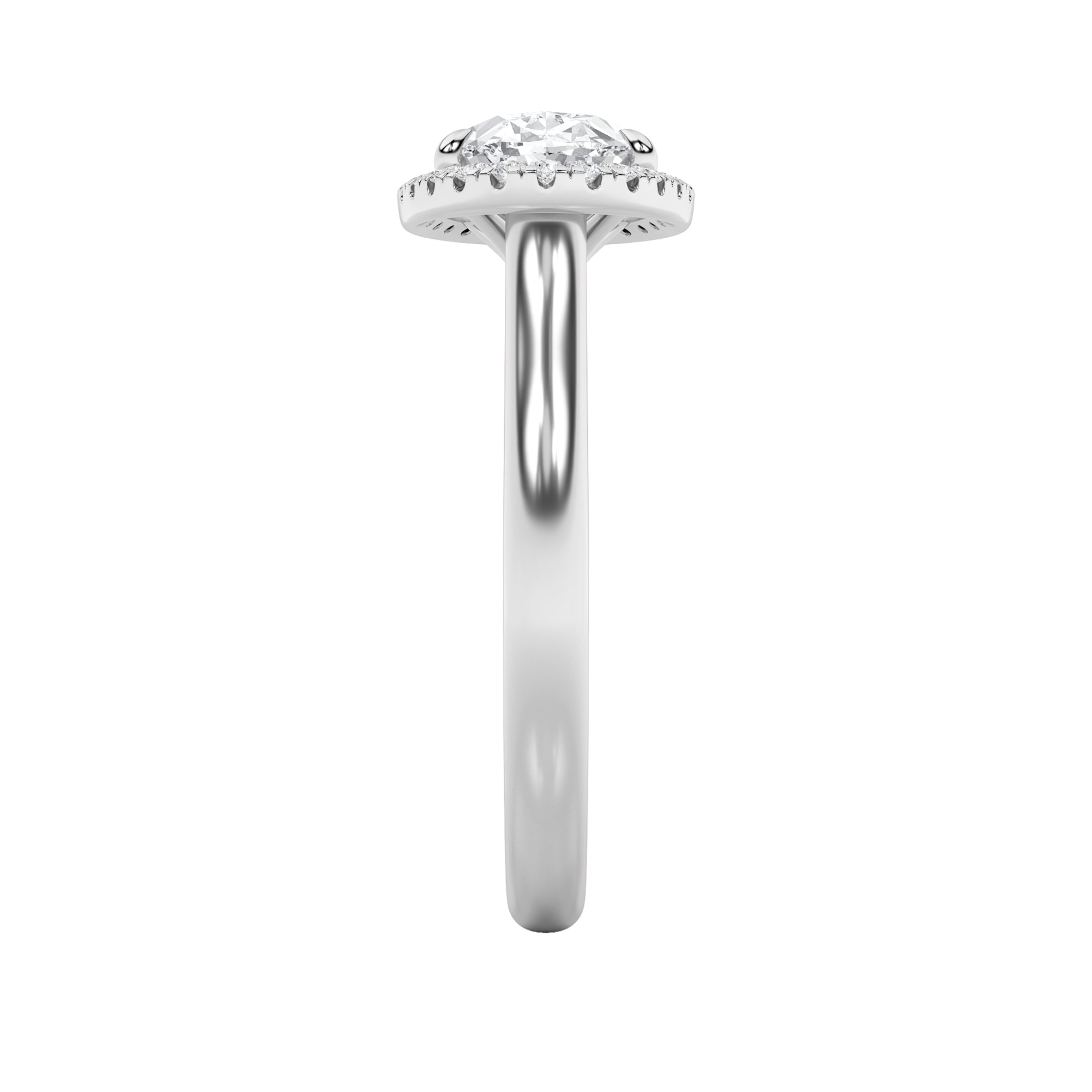2CTW Oval Shaped Lab Grown Diamond (F/VS) East West Accented Solitaire Ring in 14K Gold