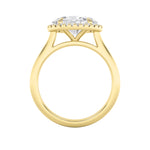 2CTW Oval Shaped Lab Grown Diamond (F/VS) East West Accented Solitaire Ring in 14K Gold