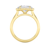 2CTW Oval Shaped Lab Grown Diamond (F/VS) East West Accented Solitaire Ring in 14K Gold