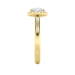 2CTW Oval Shaped Lab Grown Diamond (F/VS) East West Accented Solitaire Ring in 14K Gold