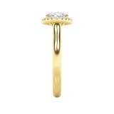 2CTW Oval Shaped Lab Grown Diamond (F/VS) East West Accented Solitaire Ring in 14K Gold
