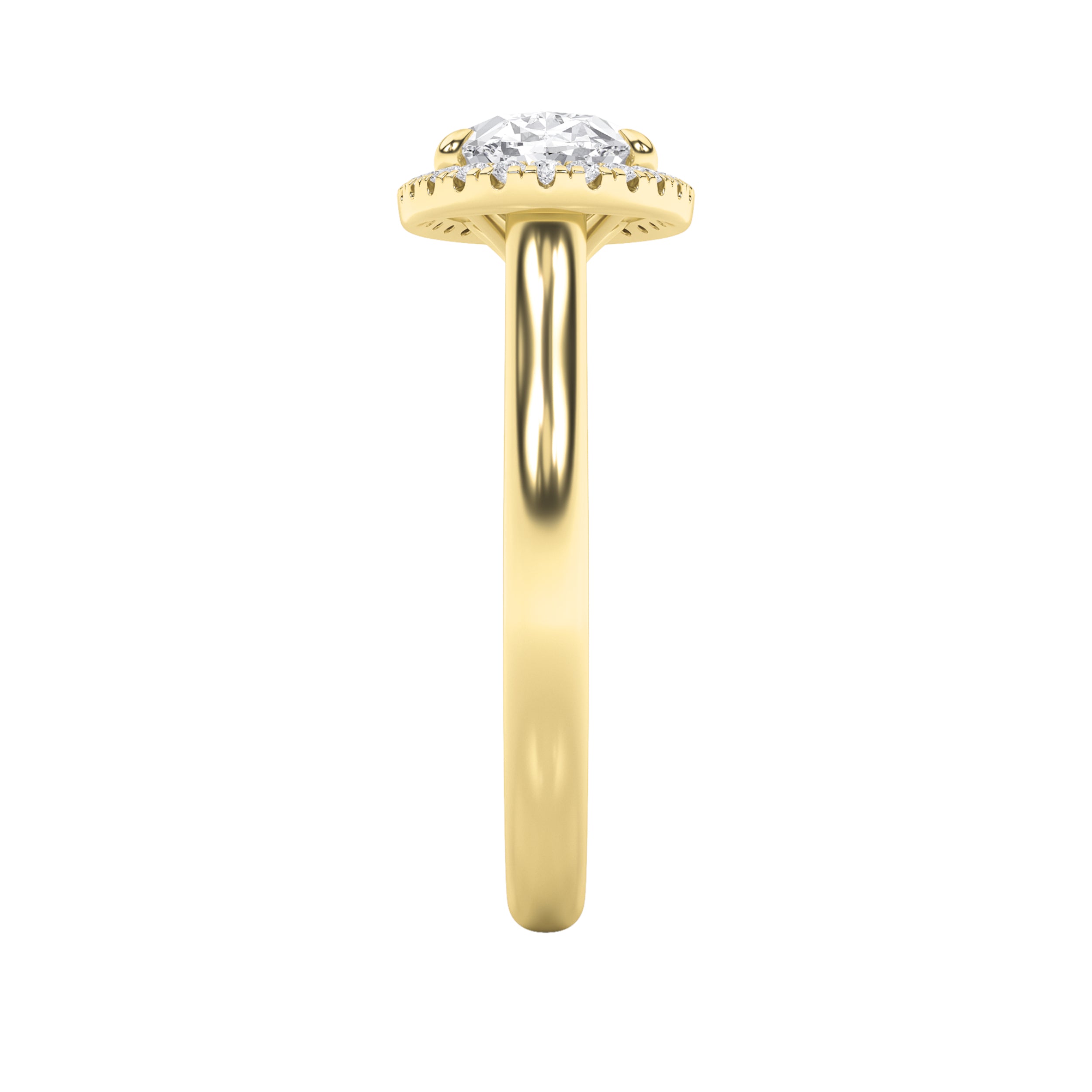 2CTW Oval Shaped Lab Grown Diamond (F/VS) East West Accented Solitaire Ring in 14K Gold