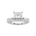 1.5CTW Emerald Shaped Lab Grown Diamond (F/VS) East West Accented Solitaire Ring in 14K Gold