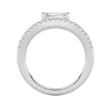1.5CTW Emerald Shaped Lab Grown Diamond (F/VS) East West Accented Solitaire Ring in 14K Gold