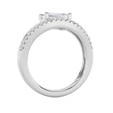 1.5CTW Emerald Shaped Lab Grown Diamond (F/VS) East West Accented Solitaire Ring in 14K Gold
