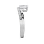 1.5CTW Emerald Shaped Lab Grown Diamond (F/VS) East West Accented Solitaire Ring in 14K Gold
