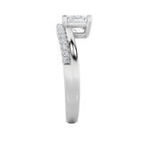 1.5CTW Emerald Shaped Lab Grown Diamond (F/VS) East West Accented Solitaire Ring in 14K Gold